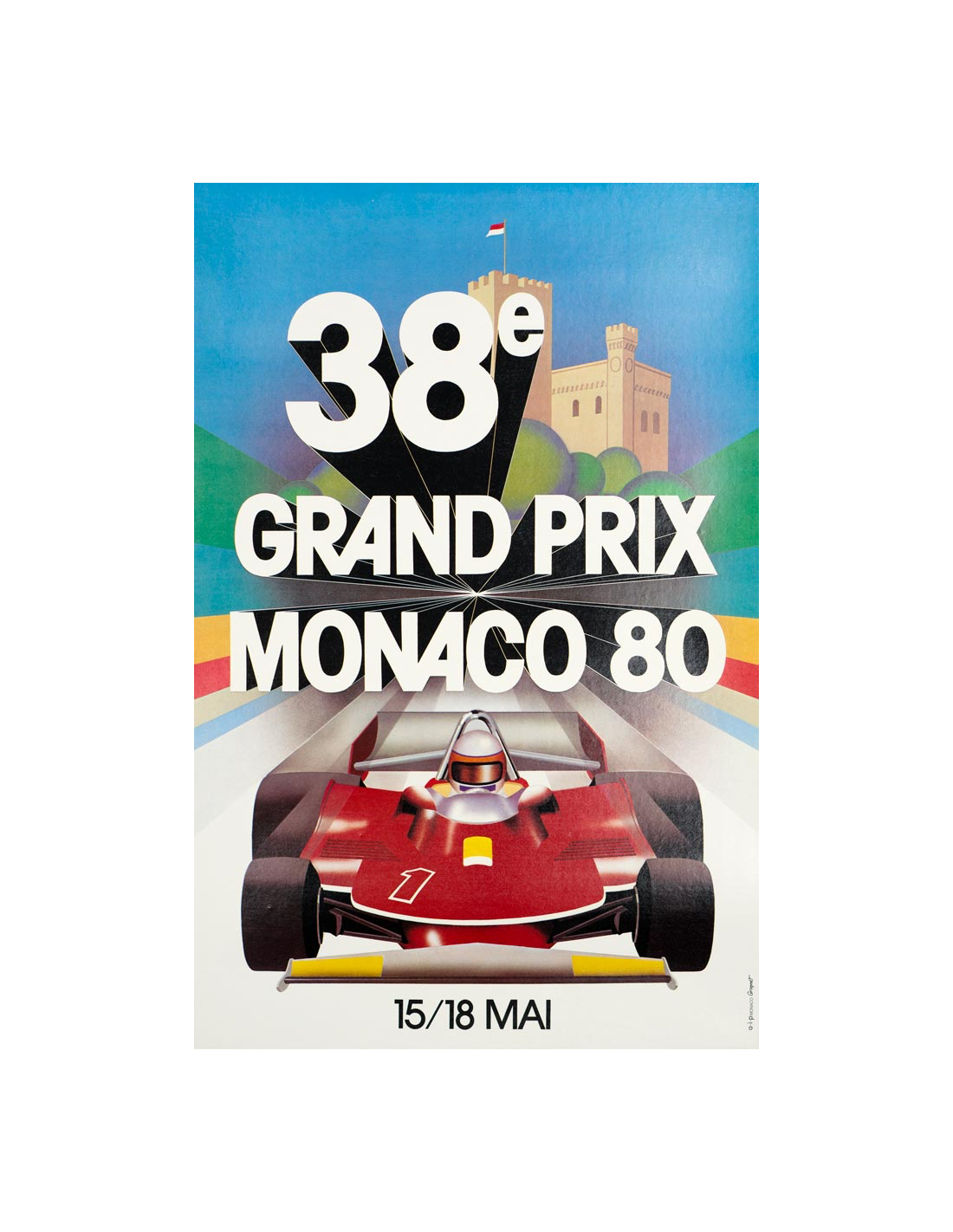 1982 Monaco Grand Prix Motor Racing Poster A3/A4 Print