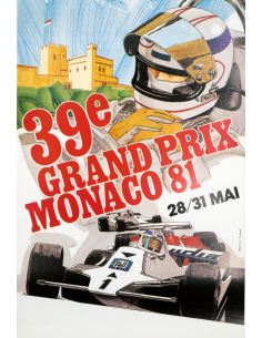Original vintage poster Grand Prix de Monaco F1 1966 - Michael TURNER
