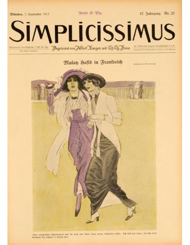 Titelseite der Nummer 7 von 1926 Marcello Dudovich Simplicissimus 1591 Gerahmt 