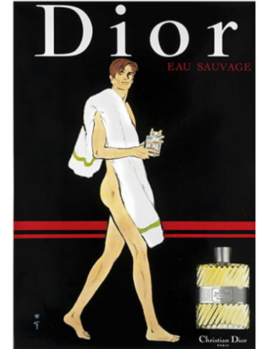 Dior poster by Rene Gruau 1980 original printing on linen excellent