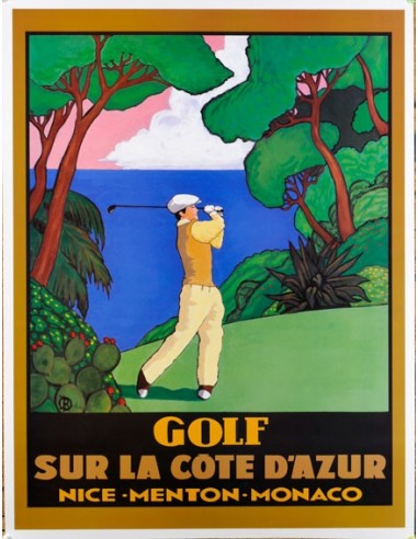 1963 Cote d'Azur French Riviera Vintage World Travel Poster