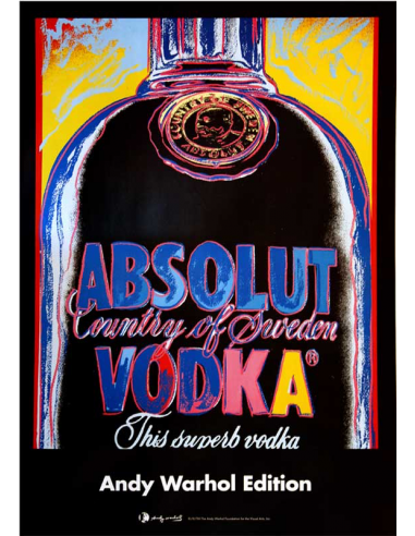ANDY WARHOL Absolut Vodka ORIGINAL VINTAGE POP ART POSTER ON LINEN