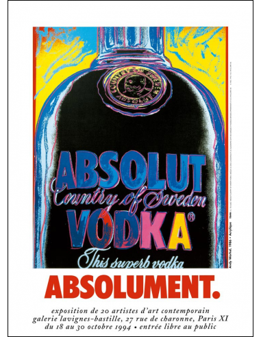 ANDY WARHOL Absolut Vodka (small) ORIGINAL VINTAGE POP ART POSTER ON LINEN