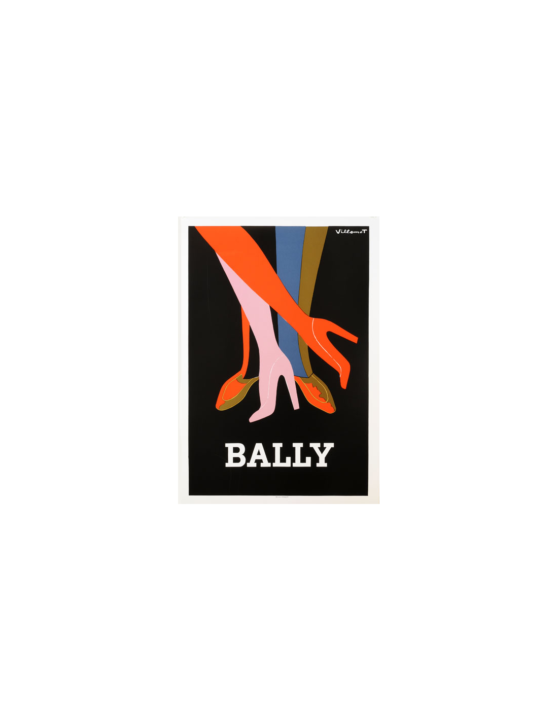 Bally Shoes by Bernard Villemot 1979 original vintage poster on linen ...