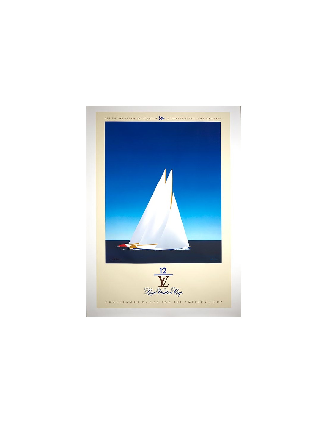 Louis Vuitton Sailing Cup 1987 Original Vintage Poster