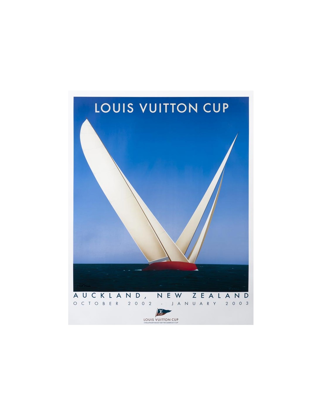 Original Pair Of 1987 Perth Louis Vuitton Cup Framed Posters 21 X 31 #36315