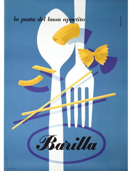 barilla pasta erberto carboni italian food poster