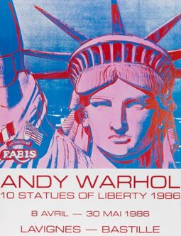 10 Statues of Liberty by Andy Warhol 1986 on linen Bastille Paris