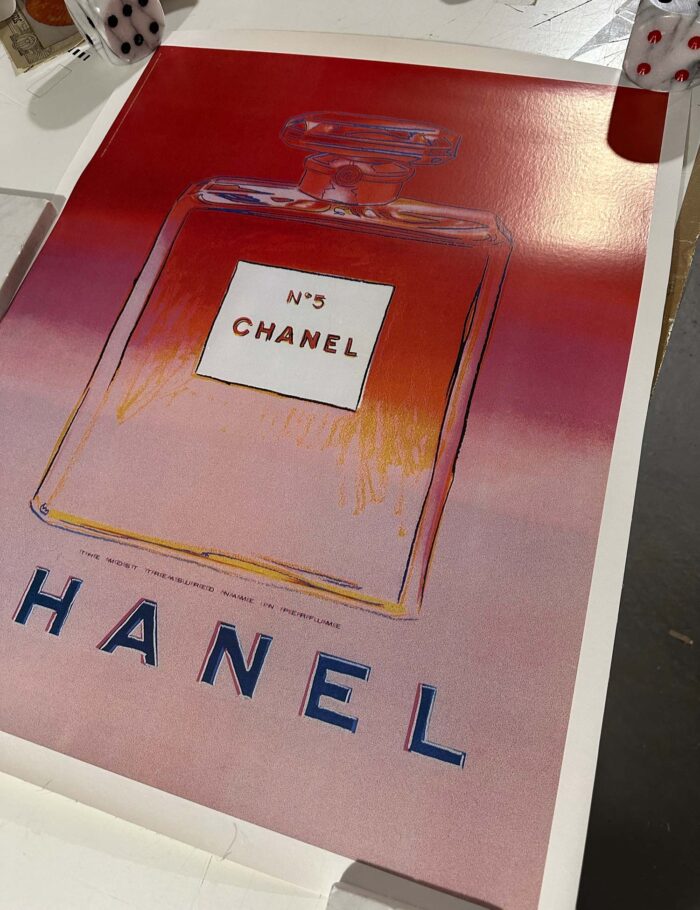 Original Authentic Andy Warhol Chanel N5 original poster Perfume Red medium Version 22 x 29 inches