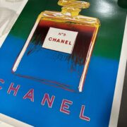 Original Authentic Andy Warhol Chanel N5 Perfume Green Blue 22 x 29 inches