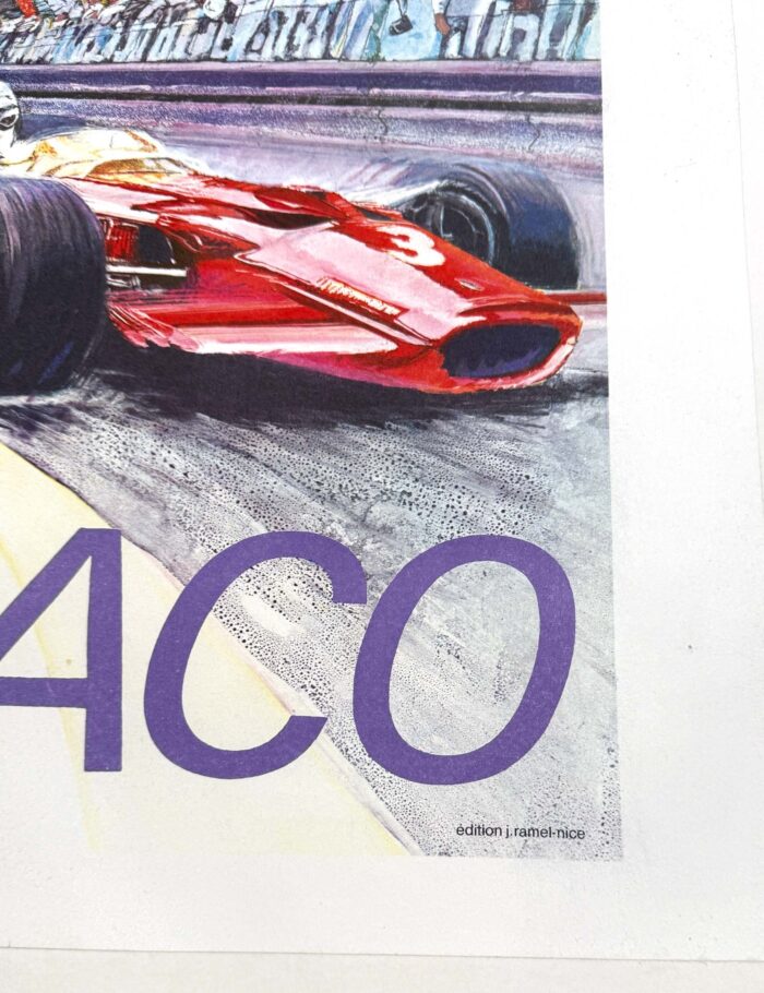 1971 Grand Prix Automobile of Monaco by Carpenter on linen Original