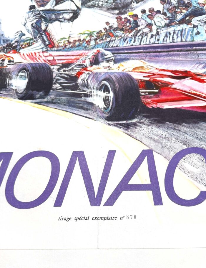 1971 Grand Prix Automobile of Monaco by Carpenter on linen Original