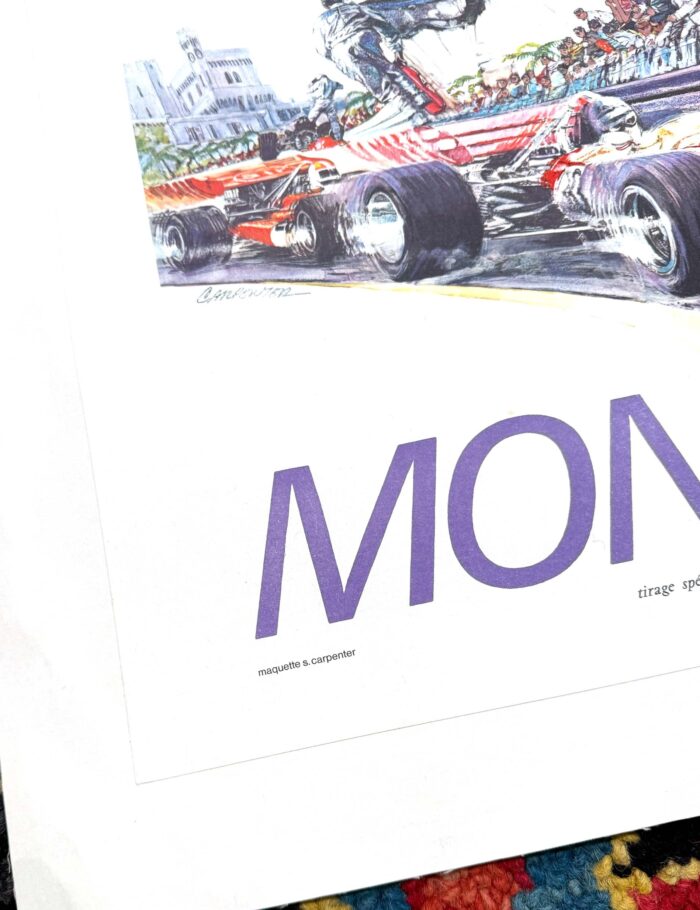 1971 Grand Prix Automobile of Monaco by Carpenter on linen Original