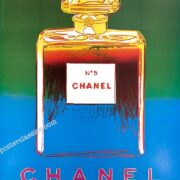 Original Authentic Andy Warhol Chanel N5 Perfume Green Blue 22 x 29 inches