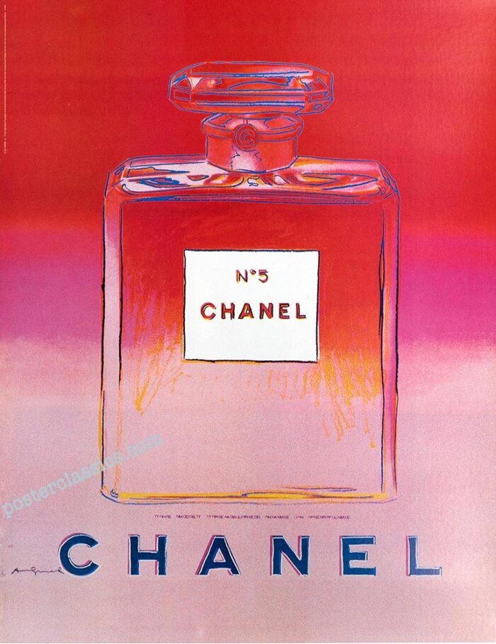 Original Authentic Andy Warhol Chanel N5 original poster Perfume Red medium Version 22 x 29 inches