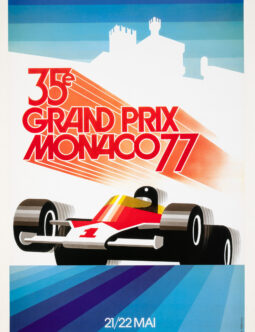1977 Monaco Grand Prix Poster by Roland Hugon