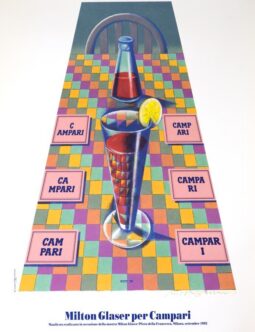 Campari by Milton Glaser signed on arches paper original vintage poster