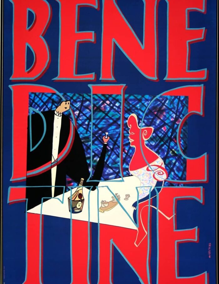 Benedictine Liqueur by Javier Mariscals 1990 original FRENCH poster