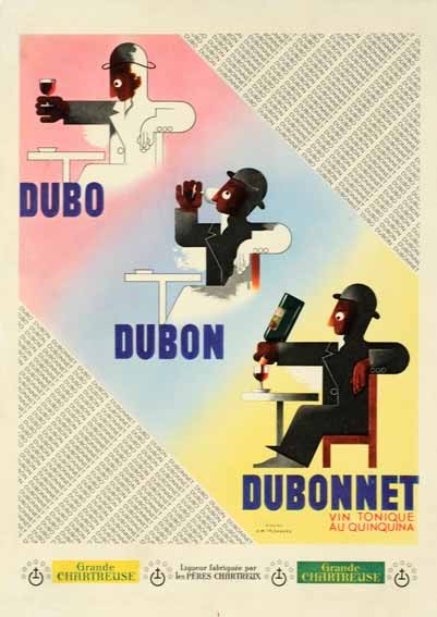 Dubo Dubon Dubonnet by Cassandre affichette c 1930 vintage poster