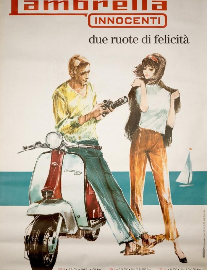 Lambretta Innocenti 1963 by Pietro Vera ORIGINAL VINTAGE Italian POSTER