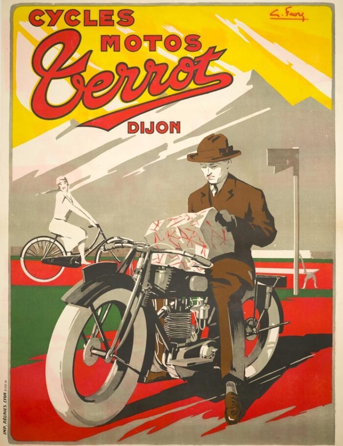 Cycles Motos Terrot Dijon by Favre 1922 ORIGINAL VINTAGE French POSTER