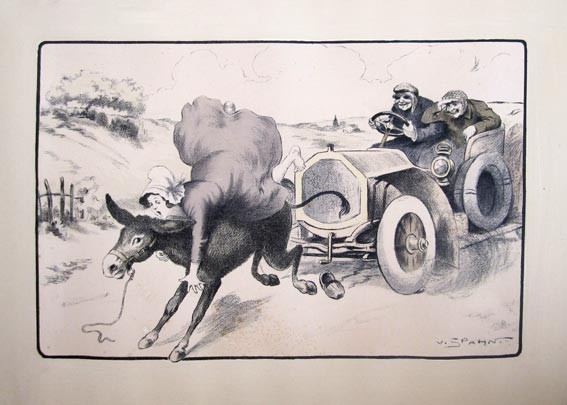 1890's Auto poster by Spahn 1900 ORIGINAL VINTAGE POSTER