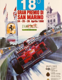 1998 Grand Prix Automobile San Marino on linen by MIchael Turner