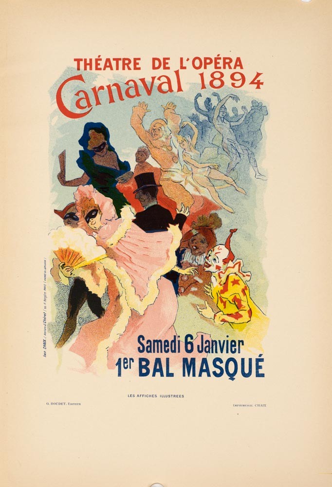 Carnaval 1894 Theatre de l'opera by Cheret for Les Affiches Illustrees