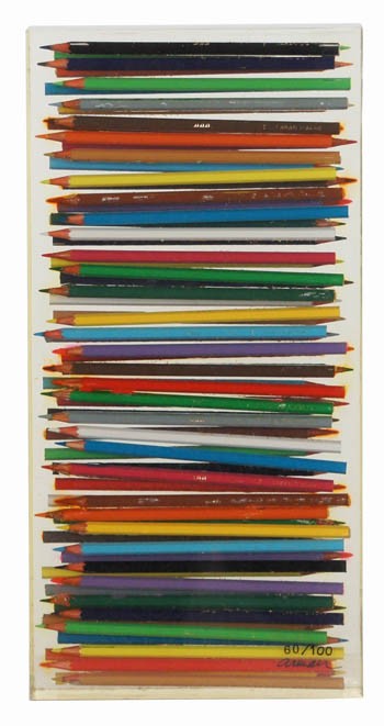 Colored Pencil Crayons by Arman 1995 Inclusion in Resin Sculpture