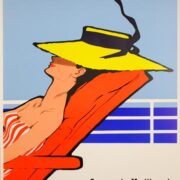 Relax poster by Rene Gruau on linen