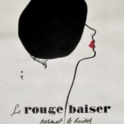 Rouge Baiser poster by Rene Gruau on linen