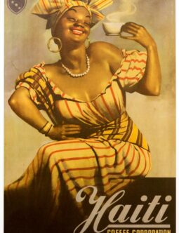 Haiti Coffee poster 1950 by Gino Boccasile original vintage poster on linen