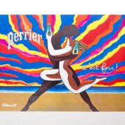 Perrier C'est Fou ! by Bernard Villemot original 1980 vintage poster on linen