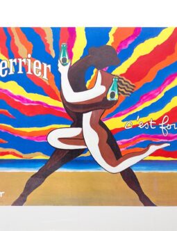 Perrier C'est Fou ! by Bernard Villemot original 1980 vintage poster on linen