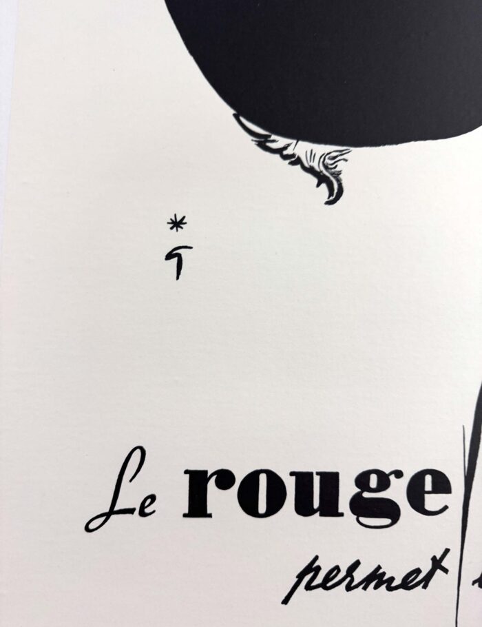 Rouge Baiser poster by Rene Gruau on linen