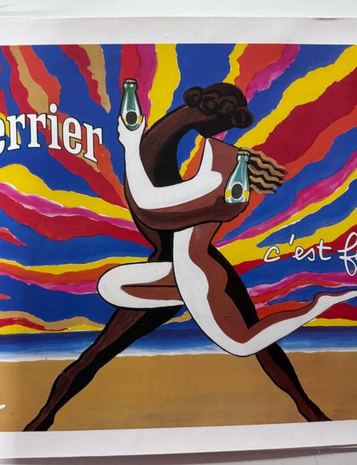 Perrier C'est Fou ! by Bernard Villemot original 1980 vintage poster on linen