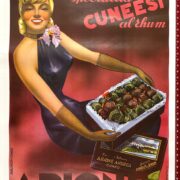 Cuneesi Arione Chocolate Carlo Prandoni 1951 on linen original italian poster