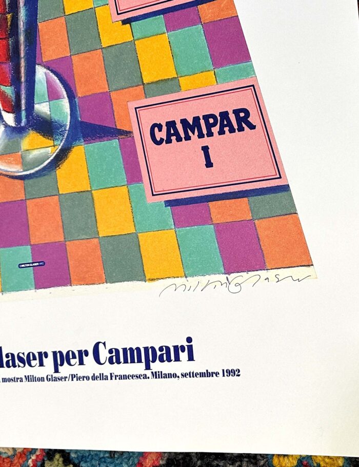 Campari by Milton Glaser signed on arches paper original vintage poster