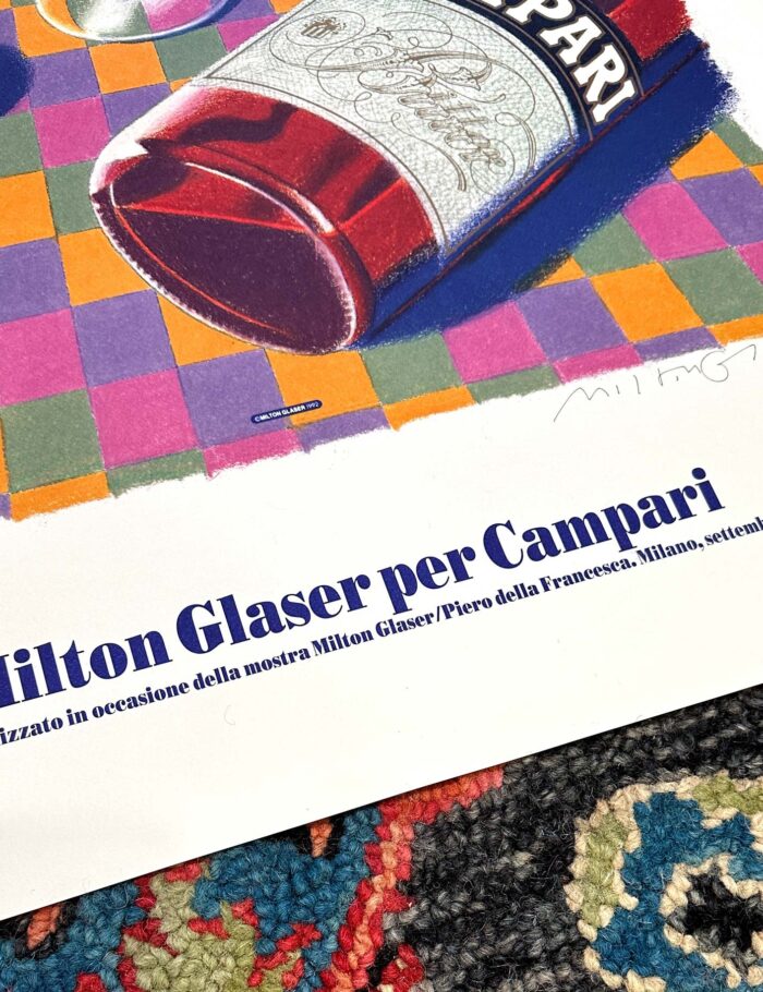 RARE Campari by Milton Glaser signed on arches paper original ART poster