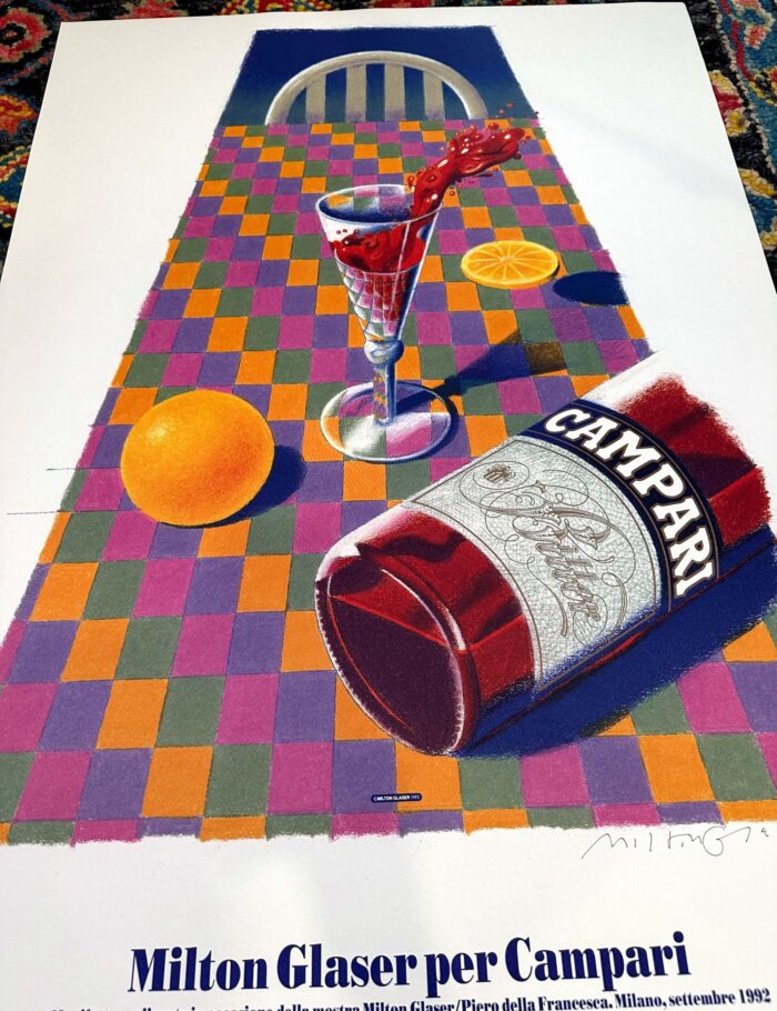 RARE Campari by Milton Glaser signed on arches paper original ART poster