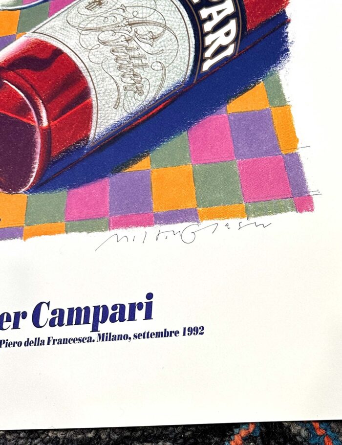 RARE Campari by Milton Glaser signed on arches paper original ART poster