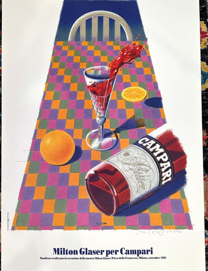 RARE Campari by Milton Glaser signed on arches paper original ART poster