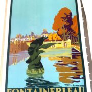 Fontainebleau by Julien Lacaze 1930 vintage French TRAVEL POSTER