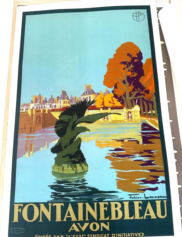 Fontainebleau by Julien Lacaze 1930 vintage French TRAVEL POSTER