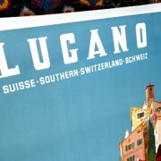 Lugano by Daniel Buzzi 1950 VINTAGE ORIGINAL Italian-Swiss POSTER