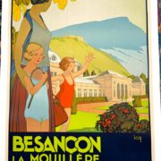 Besancon Tennis by Pillot 1923 vintage French TRAVEL POSTER