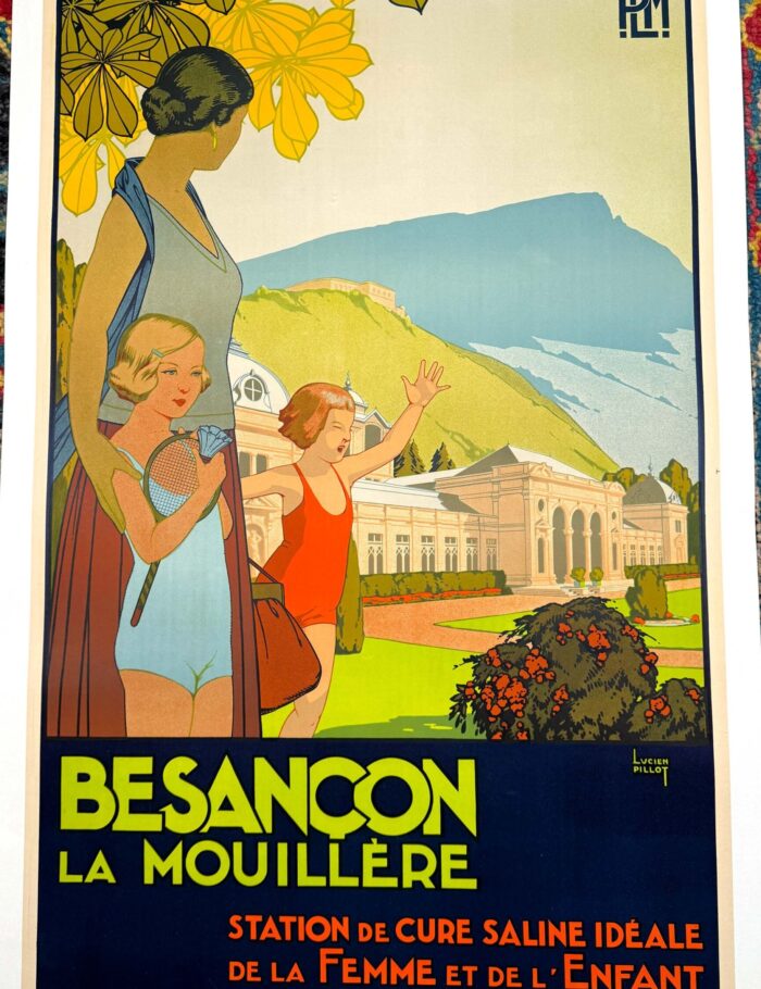 Besancon Tennis by Pillot 1923 vintage French TRAVEL POSTER