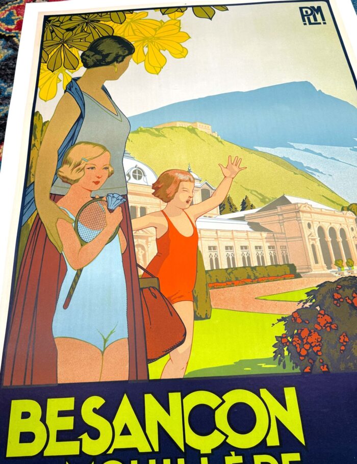 Besancon Tennis by Pillot 1923 vintage French TRAVEL POSTER