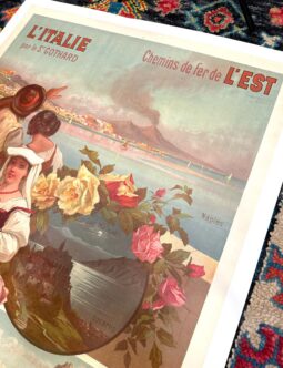 L’ITALIE ST GOTTHARD SUISSE BY HUGO D’ALESI ORIGINAL VINTAGE FRENCH TRAVEL POSTER 1900 L'ITALIE ST GOTTHARD SUISSE BY HUGO D'ALESI ORIGINAL VINTAGE FRENCH TRAVEL POSTER 1900