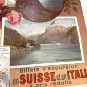 L'ITALIE ST GOTTHARD SUISSE BY HUGO D'ALESI ORIGINAL VINTAGE FRENCH TRAVEL POSTER 1900